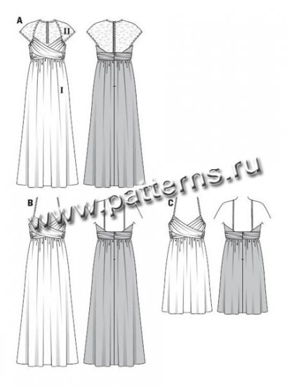 Выкройка Burda (Бурда) 7257 — Вечернее и свадебное платье (снята с производства) - Кликните на картинке, чтобы закрыть
