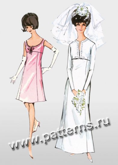 Выкройка Burda (Бурда) 7112 — Свадебный наряд в стиле 60-х (снята с производства) - Кликните на картинке, чтобы закрыть