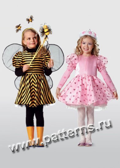 Выкройка Burda (Бурда) 2386 — Принцесса, бабочка, пчёлка - Кликните на картинке, чтобы закрыть