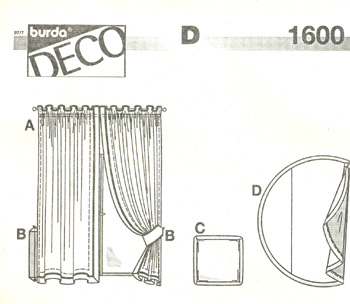 Выкройка Burda (Бурда) 1600 — Занавес, подушка, скатерть (снята с производства) - Кликните на картинке, чтобы закрыть