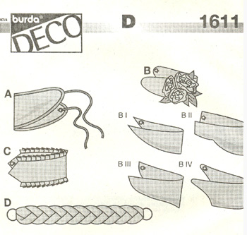 Выкройка Burda (Бурда) 1611 — Подвязки для занавесок (снята с производства) - Кликните на картинке, чтобы закрыть