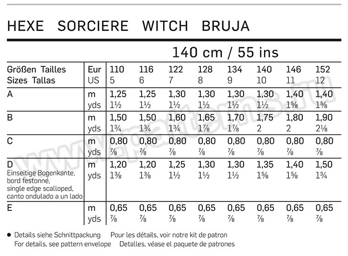 Выкройка Burda (Бурда) 2367 — Карнавальный костюм "Ведьма" - Кликните на картинке, чтобы закрыть
