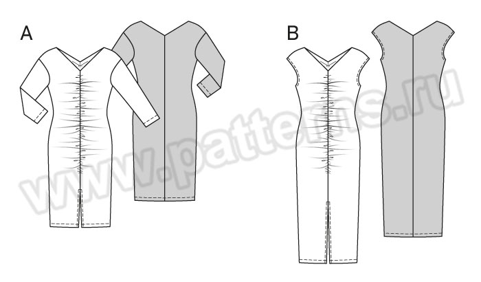 Выкройка Burda (Бурда) 6626 — Платье с драпировкой (снята с производства) - Кликните на картинке, чтобы закрыть