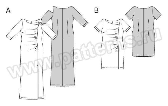 Выкройка Burda (Бурда) 6712 — Вечернее платье (снята с производства) - Кликните на картинке, чтобы закрыть