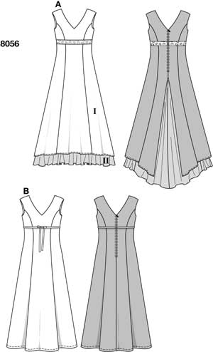 Выкройка Burda (Бурда) 8056 — Свадебное платье, вечернее (снята с производства) - Кликните на картинке, чтобы закрыть