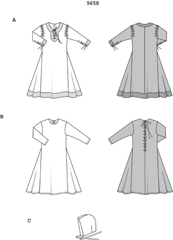 Выкройка Burda (Бурда) 9658 — Старинное платье (снята с производства) - Кликните на картинке, чтобы закрыть