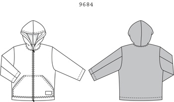 Выкройка Burda (Бурда) 9684 — Куртка (снята с производства) - Кликните на картинке, чтобы закрыть
