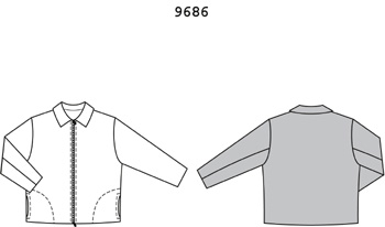 Выкройка Burda (Бурда) 9686 — Куртка (снята с производства) - Кликните на картинке, чтобы закрыть